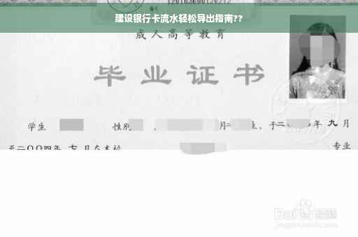 建设银行卡流水轻松导出指南??