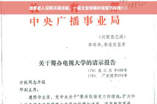 成都收入证明开具详解，一篇文章掌握所有细节指南?⚡️
