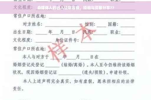 自媒体人的收入证明攻略，经验与洞察分享??