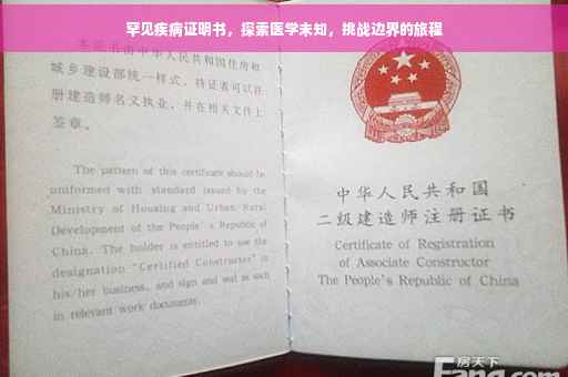 罕见疾病证明书，探索医学未知，挑战边界的旅程