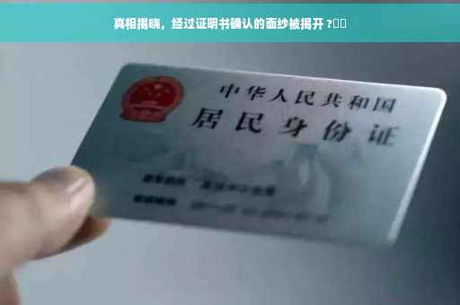 真相揭晓，经过证明书确认的面纱被揭开 ?⚡️