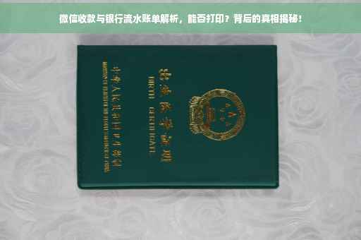 微信收款与银行流水账单解析，能否打印？背后的真相揭秘！
