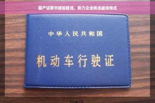 国产证明书模板精选，助力企业挑选最佳格式