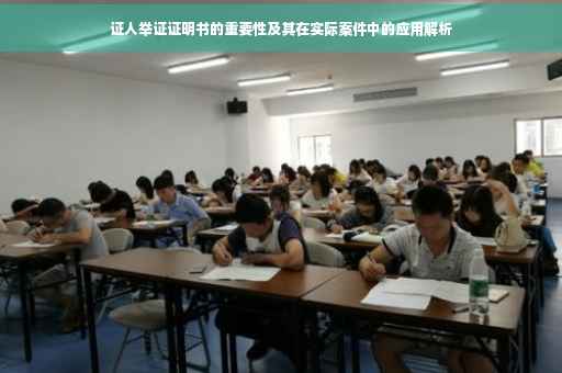 证人举证证明书的重要性及其在实际案件中的应用解析