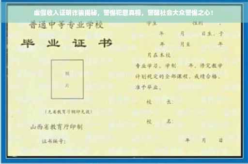 虚假收入证明诈骗揭秘，警惕犯罪真相，警醒社会大众警惕之心！