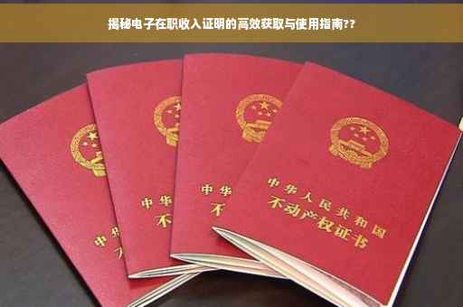 揭秘电子在职收入证明的高效获取与使用指南??