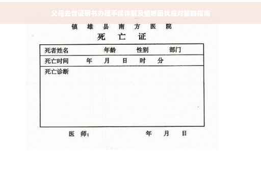 父母去世证明书办理手续详解及情感困扰应对策略指南