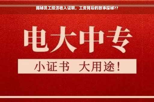 揭秘员工经济收入证明，工资背后的故事探秘??