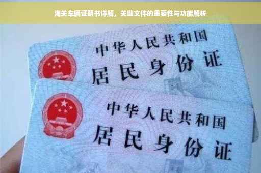 海关车辆证明书详解，关键文件的重要性与功能解析