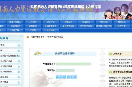 贫困无收入证明背后的现实困境与解决之道探索