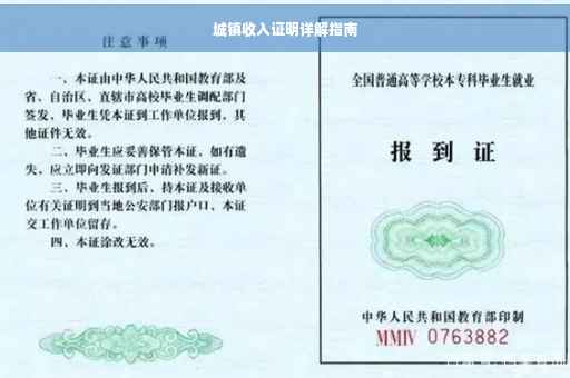 城镇收入证明详解指南