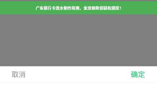 广东银行卡流水制作指南，全攻略助你轻松搞定！