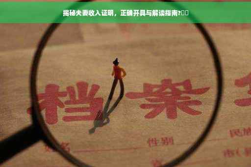揭秘夫妻收入证明，正确开具与解读指南?⚡️