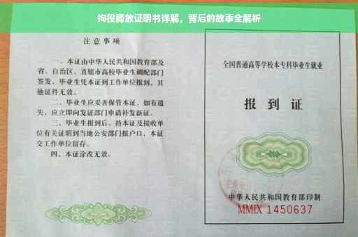拘役释放证明书详解，背后的故事全解析