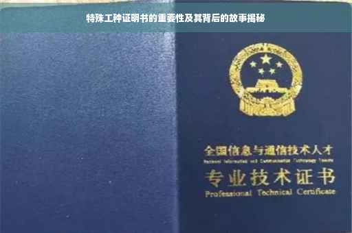特殊工种证明书的重要性及其背后的故事揭秘