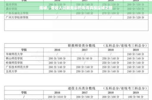 揭秘，查收入证明背后的贩毒真相探秘之旅