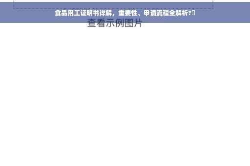 食品用工证明书详解，重要性、申请流程全解析?✨