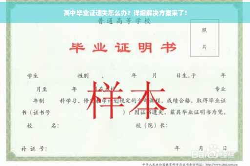 高中毕业证遗失怎么办？详细解决方案来了！