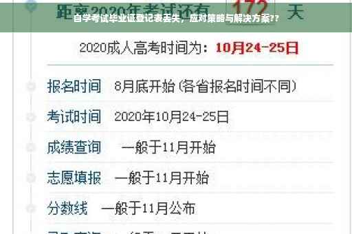 自学考试毕业证登记表丢失，应对策略与解决方案??