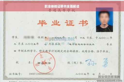职业体检证明书全面解读