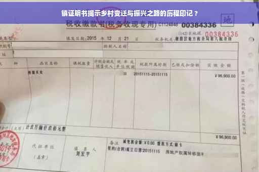 镇证明书揭示乡村变迁与振兴之路的历程印记 ?