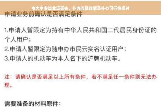 电大中专毕业证丢失，补办流程详解及补办可行性探讨