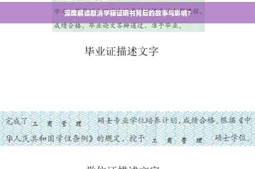 深度解读取消学籍证明书背后的故事与影响?