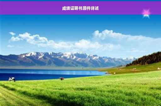 成绩证明书原件详述