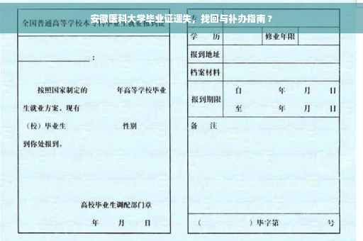 安徽医科大学毕业证遗失，找回与补办指南 ?