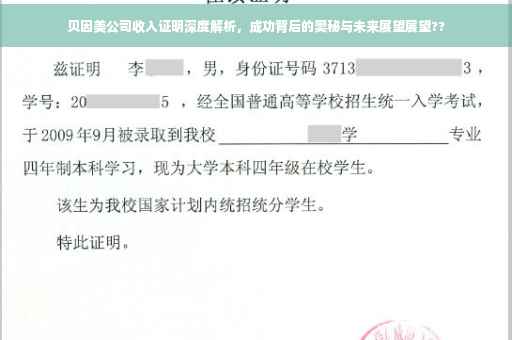 贝因美公司收入证明深度解析，成功背后的奥秘与未来展望展望??