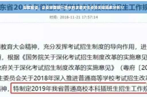 深度解读，企业审查银行流水的主要关注点及关键因素分析??