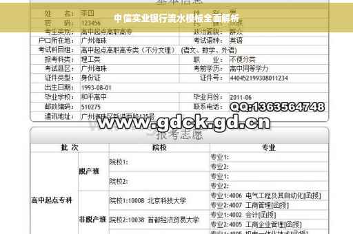 中信实业银行流水模板全面解析