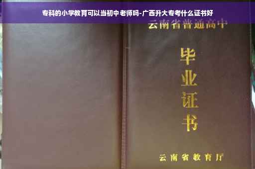专科的小学教育可以当初中老师吗-广西升大专考什么证书好