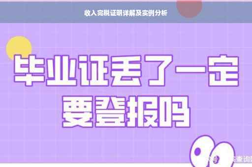 收入完税证明详解及实例分析