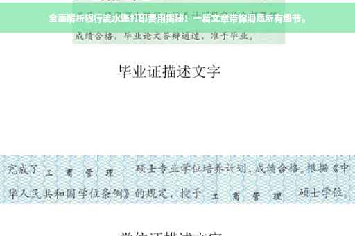 全面解析银行流水账打印费用揭秘！一篇文章带你洞悉所有细节。