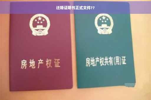 迁婚证明书正式文件??