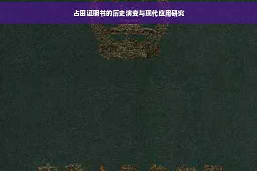 占田证明书的历史演变与现代应用研究