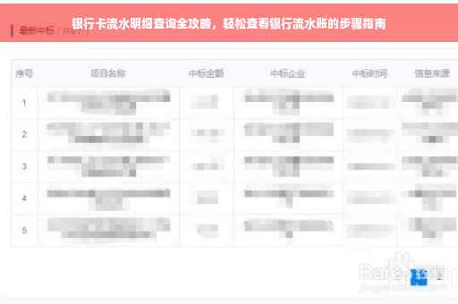 银行卡流水明细查询全攻略，轻松查看银行流水账的步骤指南