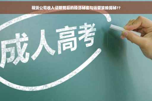 租赁公司收入证明背后的经济秘密与运营策略揭秘??