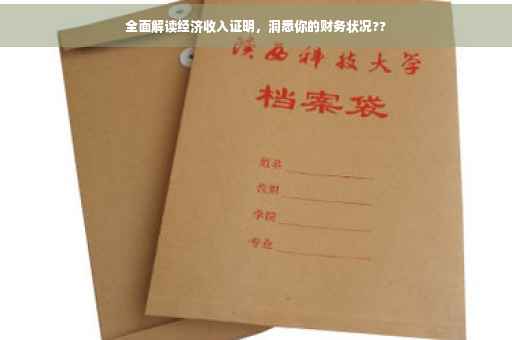 全面解读经济收入证明，洞悉你的财务状况??
