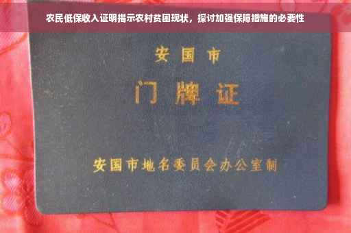 农民低保收入证明揭示农村贫困现状，探讨加强保障措施的必要性