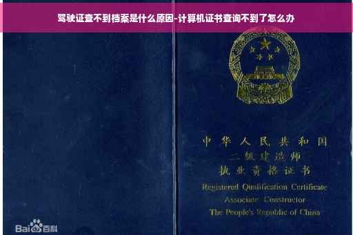 驾驶证查不到档案是什么原因-计算机证书查询不到了怎么办