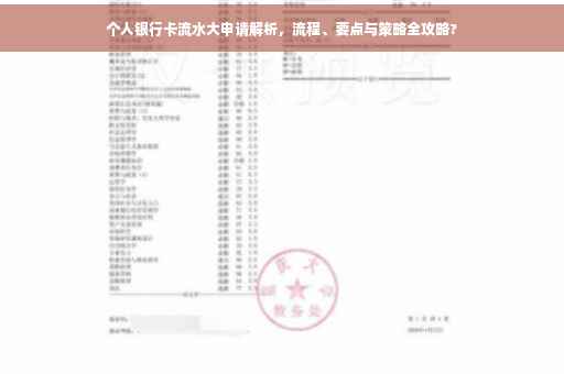 个人银行卡流水大申请解析，流程、要点与策略全攻略?