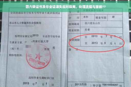四六级证书及毕业证遗失应对指南，处理流程与策略??