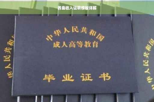 养鱼收入证明模板详解