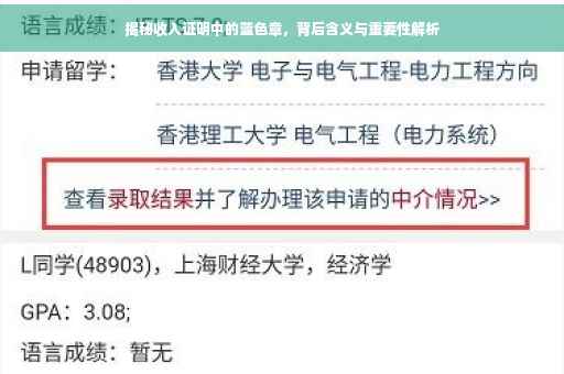 揭秘收入证明中的蓝色章，背后含义与重要性解析
