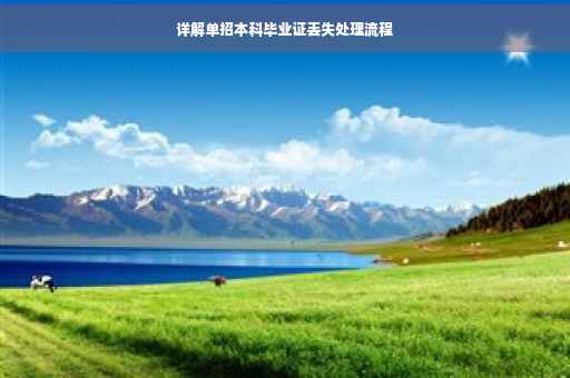 详解单招本科毕业证丢失处理流程