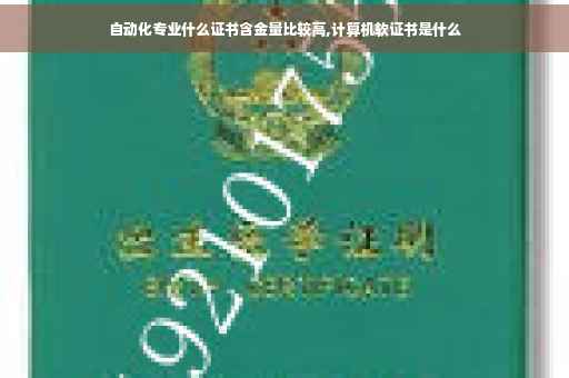 自动化专业什么证书含金量比较高,计算机软证书是什么