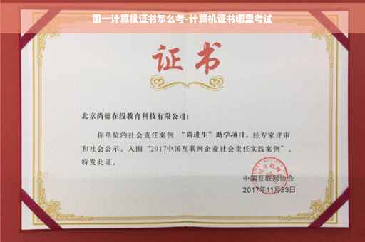 国一计算机证书怎么考-计算机证书哪里考试