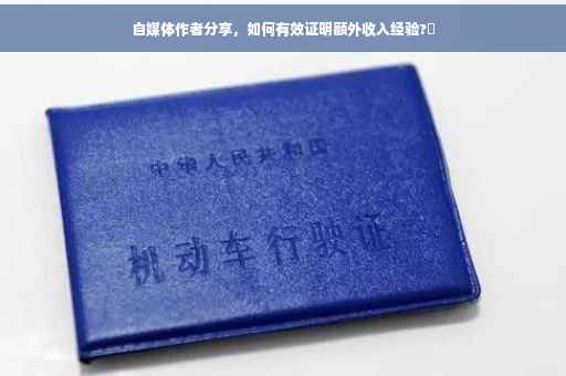 自媒体作者分享，如何有效证明额外收入经验?✨